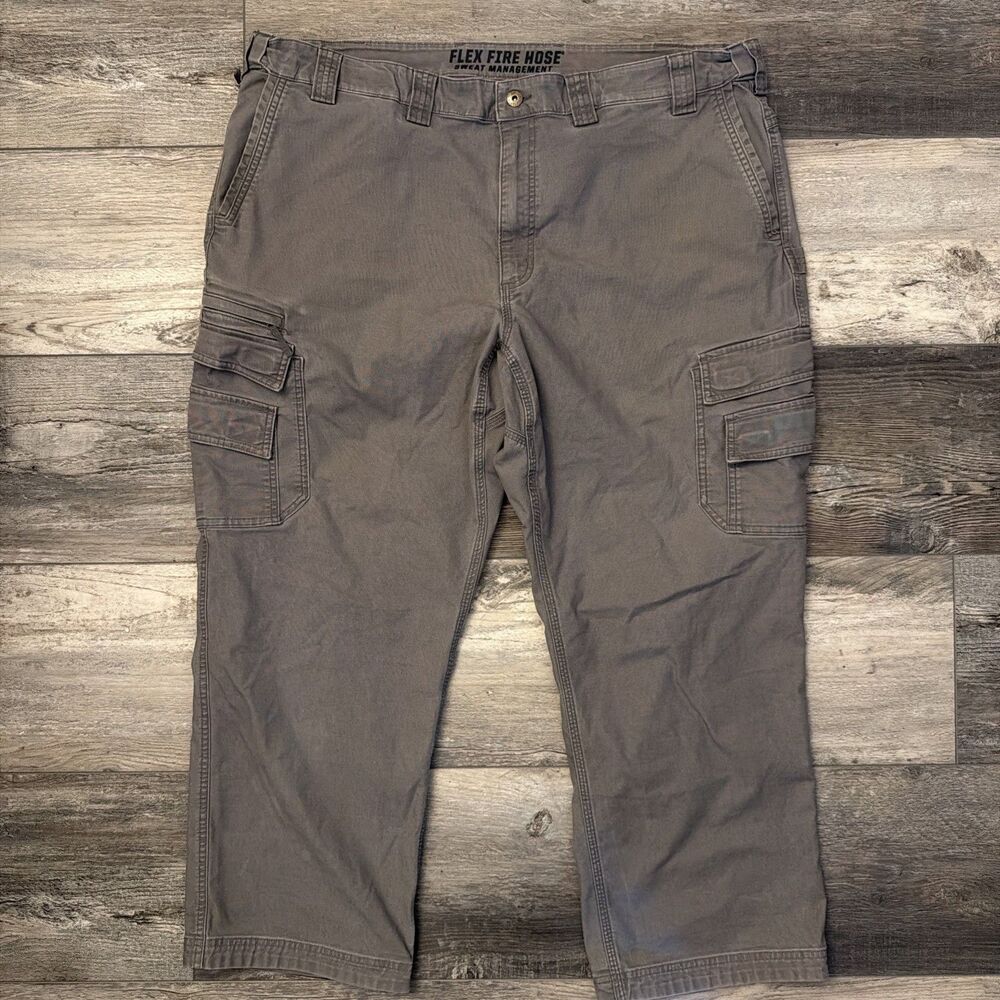 Duluth Trading Flex Fire Hose Sweat Management Chino Pant Men 44x30 Gray Stretch - Picture 2 of 9
